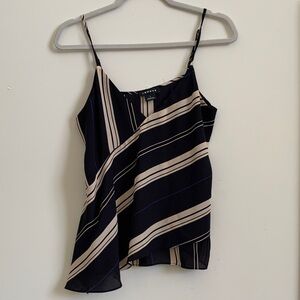 Trouvé Black and Cream Striped Camisole